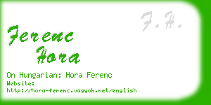ferenc hora business card